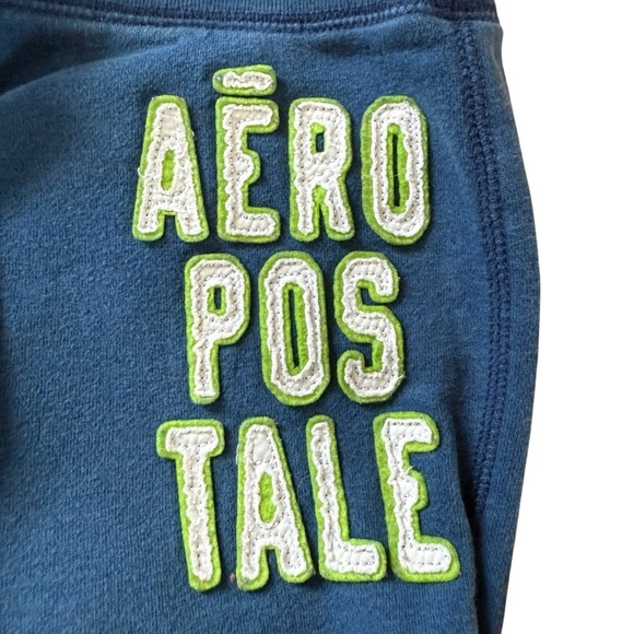 Aeropostale Y2K Capri Sweatpants Women XS Blue Low Rise Raised Logo Loungewear - Picture 5 of 5